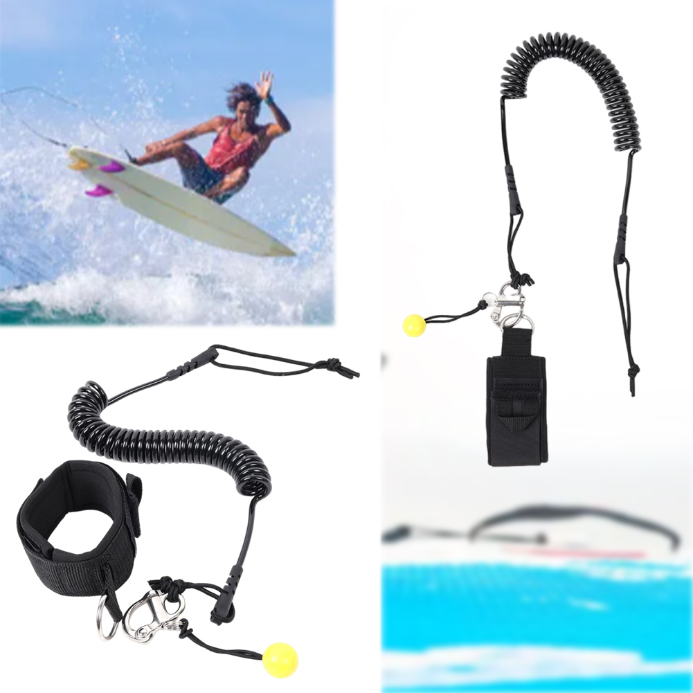 Paddle Board Leash Coiled - Corda de Segurança Ajustável para Prancha