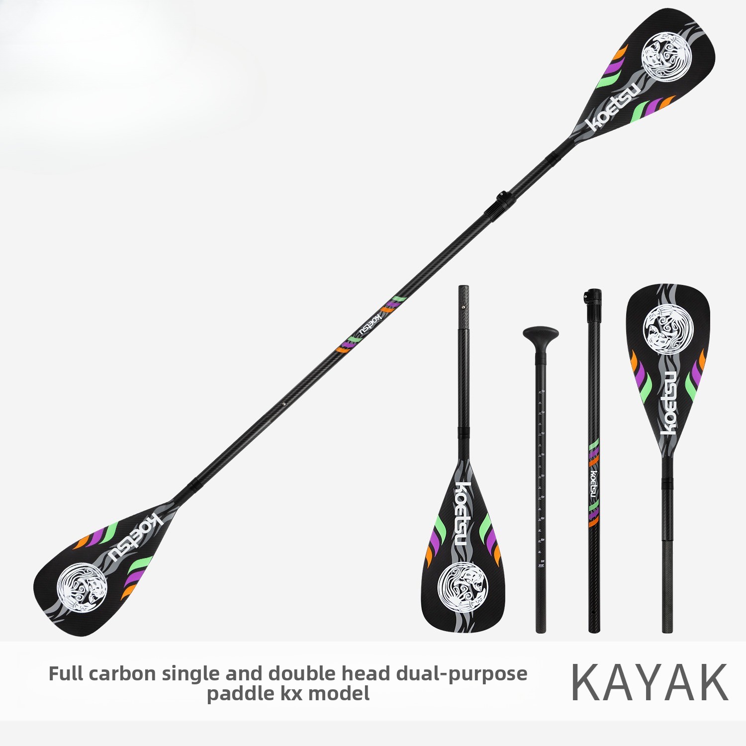 Sup Paddle Carbon Fiber - Remo de Carbono Completo de Cabeça