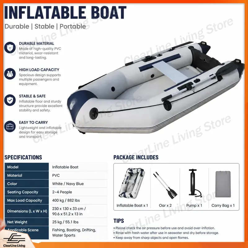 Barco Inflável de PVC para 3 P - Inflatable Kayak 3 Person avaliação e preço