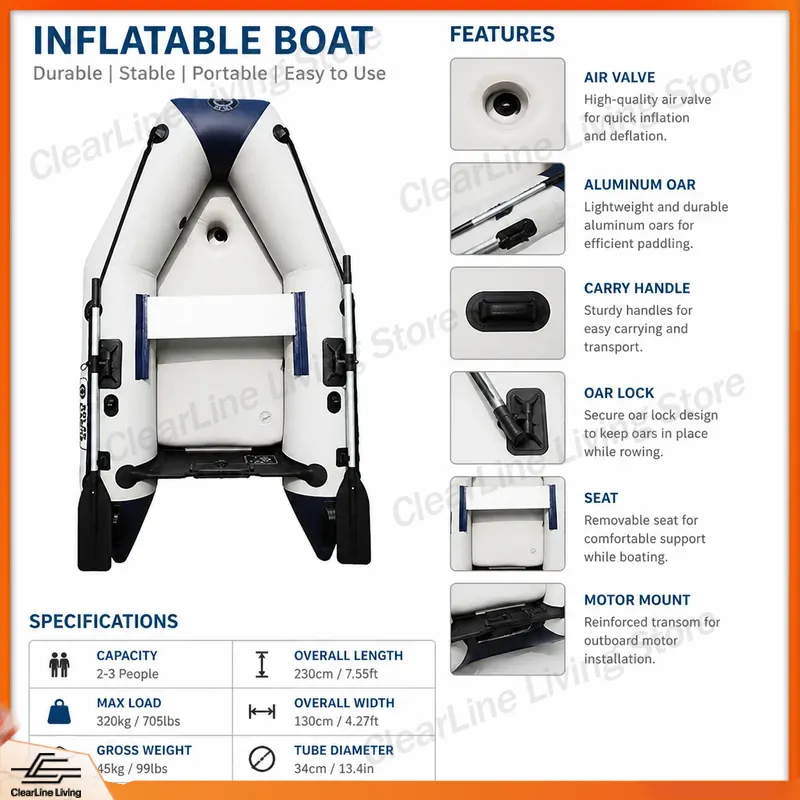 Barco Inflável de PVC para 3 P - Inflatable Kayak 3 Person avaliação e preço