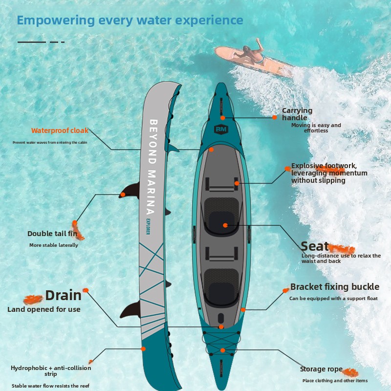 Caiaque Inflável Portátil para - Inflatable Kayak 3 Person avaliação e preço