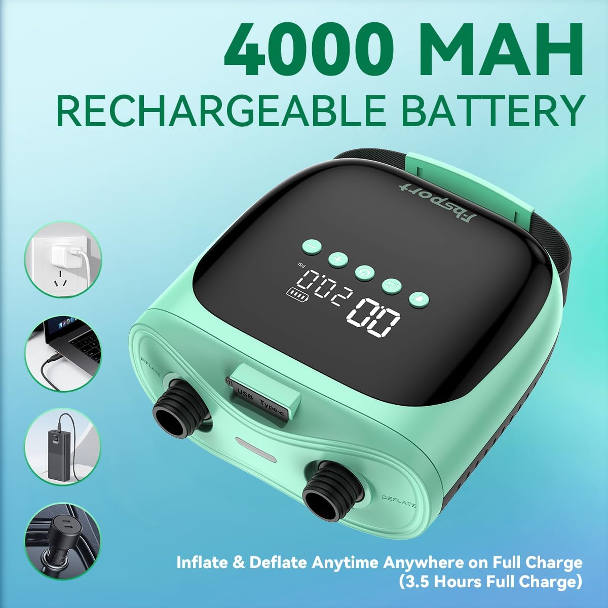 Bomba de Ar Elétrica Recarregá - Paddle Board Electric Pump 20Psi avaliação e preço