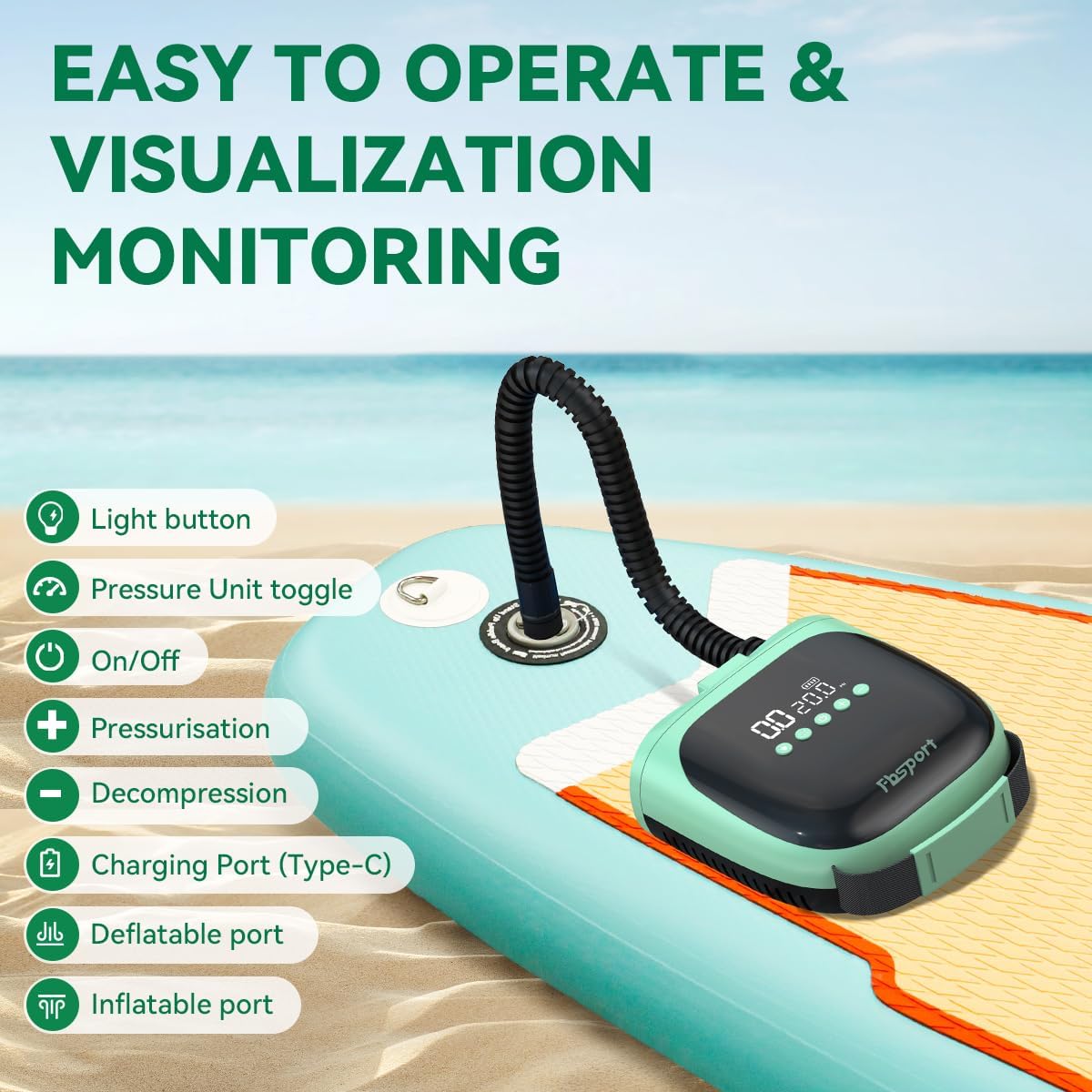 Bomba de Ar Elétrica Recarregá - Paddle Board Electric Pump 20Psi avaliação e preço